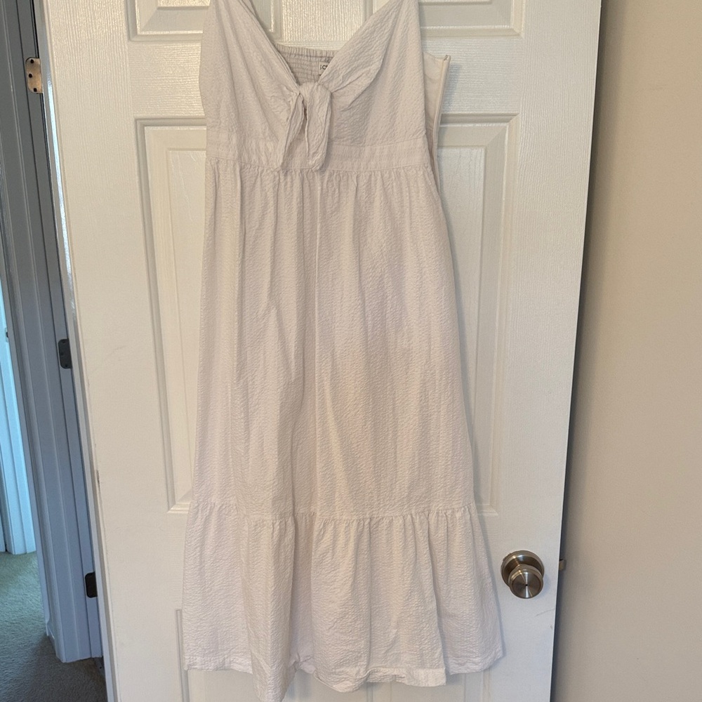 J. Crew White Sleeveless Casual Dress